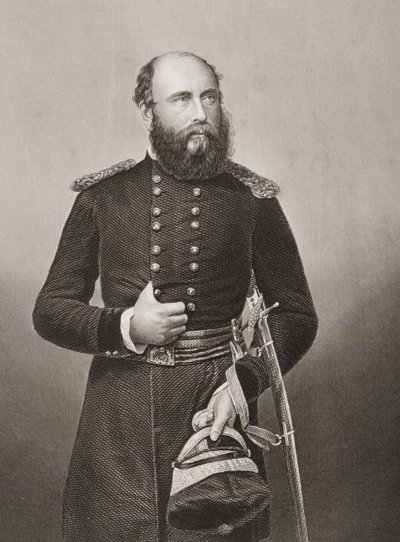 S.K.H. Prinz George (1819-1904) 2. Herzog von Cambridge, graviert von D.J. Pound nach einem Foto, aus 